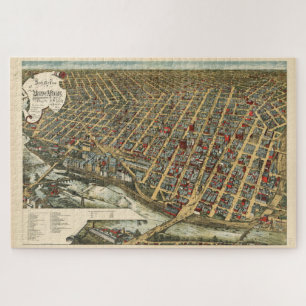 Puzzle Mapa pintoresco de Minneapolis MN (1891)