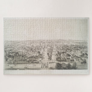Puzzle Mapa pintoresco de Rochester NY (1854)
