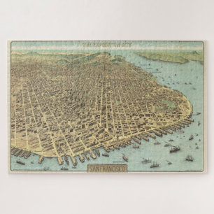Puzzle Mapa pintoresco de San Francisco CA (1913)