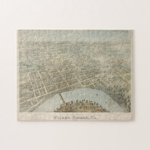 Puzzle Mapa pintoresco de Wilkes Barre PA (1872)
