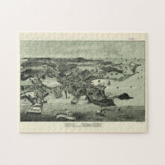 Puzzle Mapa pintoresco vintage de MAMÁES de Woods Hole Fa