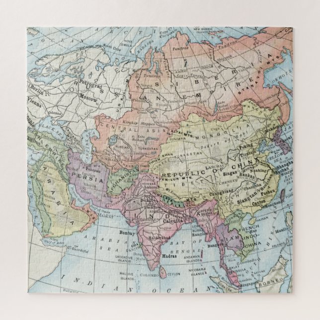 Puzzle Mapa político de Asia (1916) (Vertical)