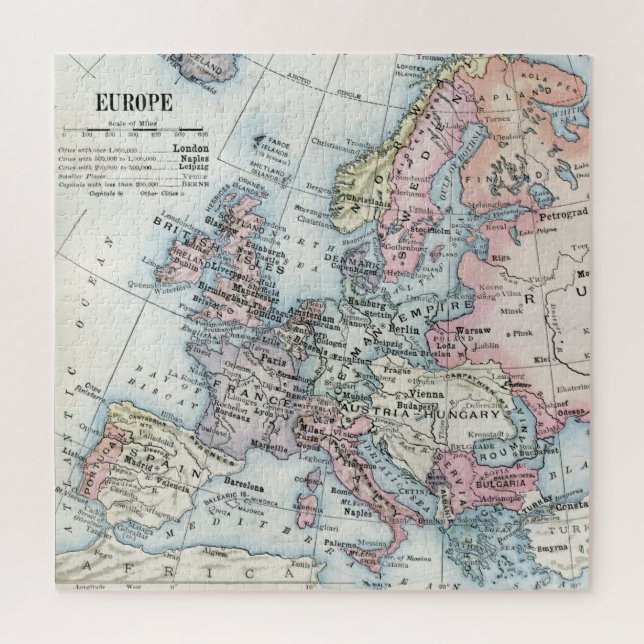 Puzzle Mapa político de Europa (1916) (Vertical)