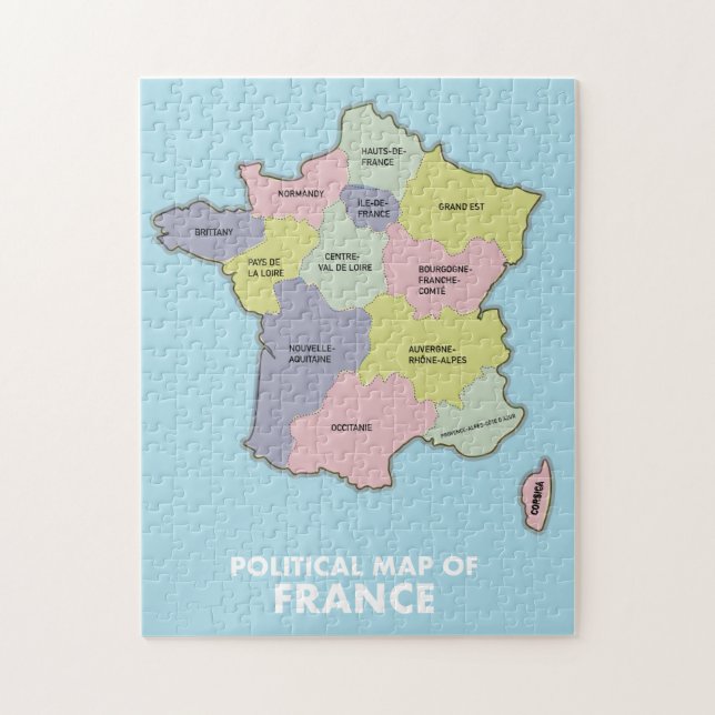 Puzzle Mapa político de Francia (Vertical)