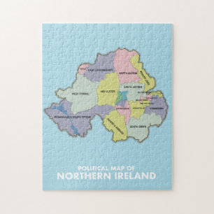 Puzzle Mapa Político De Irlanda Del Norte.
