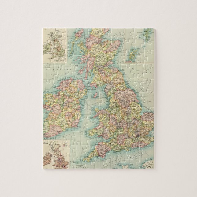 Puzzle Mapa político de las Islas Británicas (Vertical)