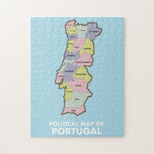 Puzzle Mapa político de Portugal (Vertical)