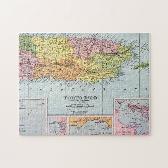PUZZLE MAPA: PUERTO RICO, 1900 (Horizontal)