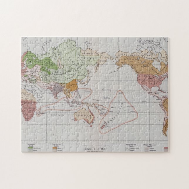 Puzzle Mapa que muestra las idiomas del mundo (Horizontal)