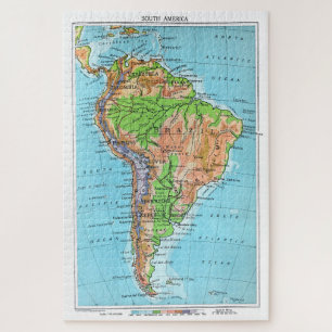 Puzzle Mapa restaurado de América del Sur de los viejos t