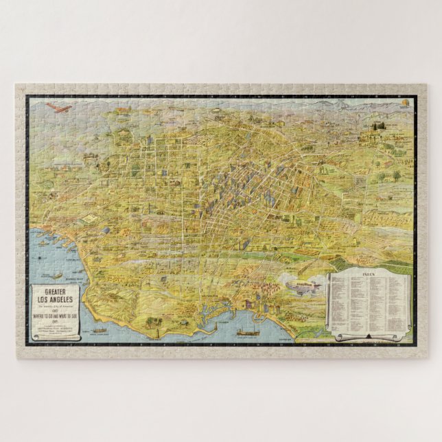 Puzzle Mapa restaurado del Gran Los Ángeles 1932 (Horizontal)