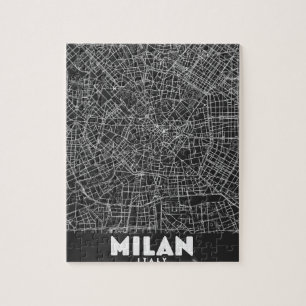 Puzzle Mapa Retro de Milán Italia