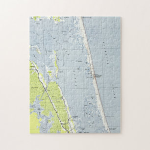 Puzzle Mapa septentrional de Outer Banks del vintage