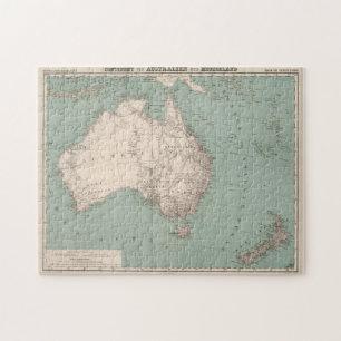 Puzzle Mapa topográfico antiguo de Australia (1868)