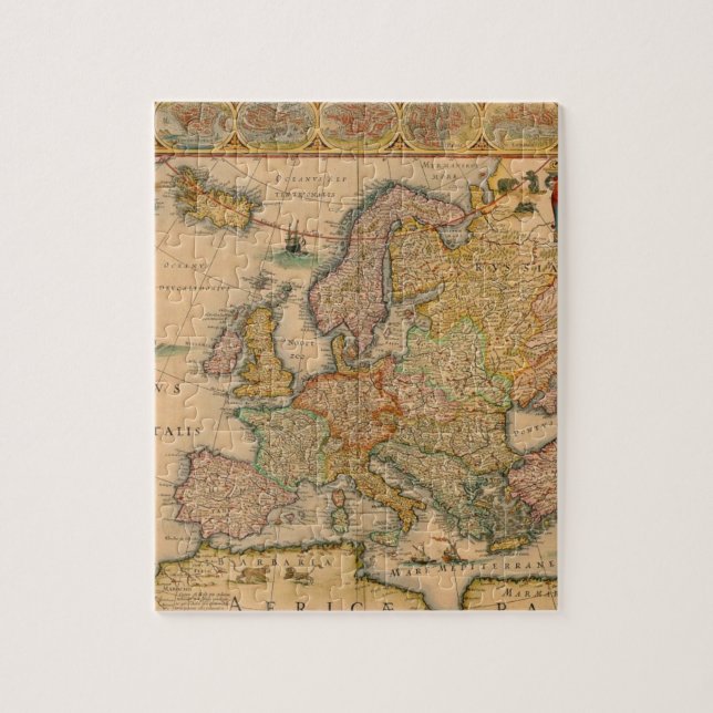 Puzzle Mapa viejo de Europa (Vertical)
