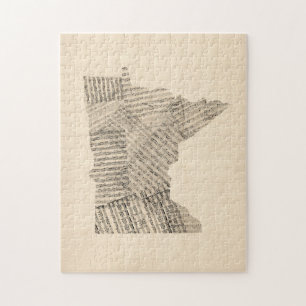 Puzzle Mapa viejo de la partitura de Minnesota