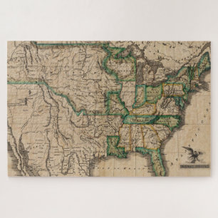 Puzzle Mapa vintage de los Estados Unidos de América (18