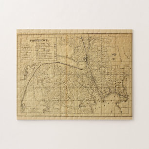 Puzzle Mapa vintage de Providence RI (1880)