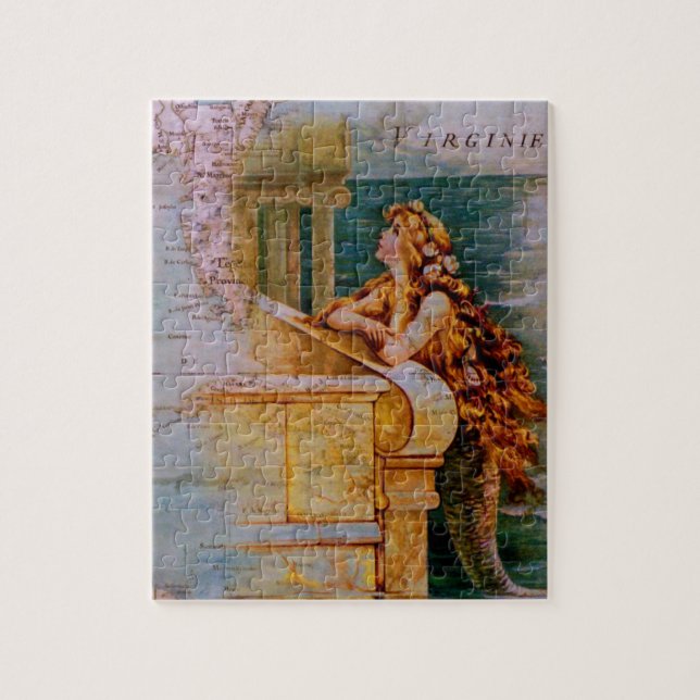 Puzzle Mapa y sirena náuticos antiguos (Vertical)