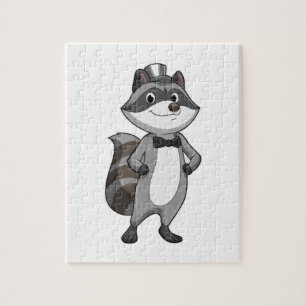 Puzzle Mapache como novio con corbata
