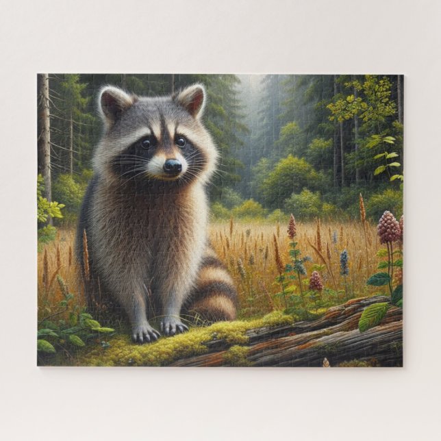 Puzzle Mapache en los Bosques Naturaleza  (Horizontal)
