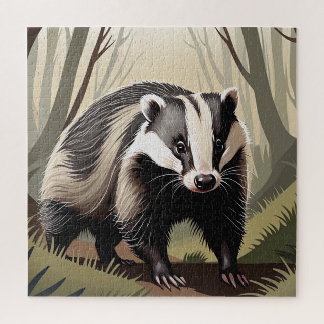 Puzzle mapache, lindo, animal, para niños (Vertical)