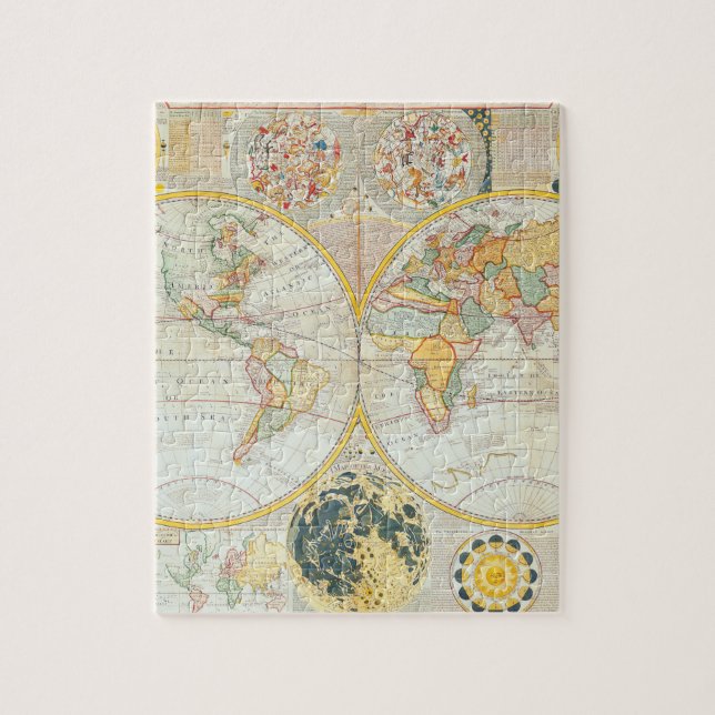 Puzzle Mapas antiguos del mundo del hemisferio de (Vertical)