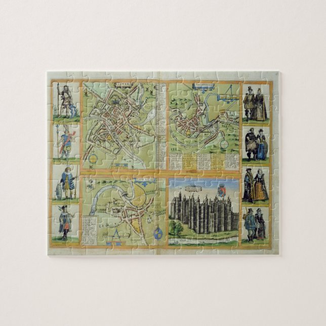 Puzzle Mapas de York, de Shrewsbury, de Lancaster, y de (Horizontal)