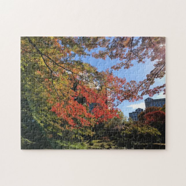 Puzzle Maples rojos en el jardín japonés (Horizontal)