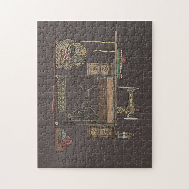 Puzzle Máquina de coser y gatitos del pedal (Vertical)