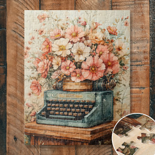 Puzzle Máquina de escribir con flores