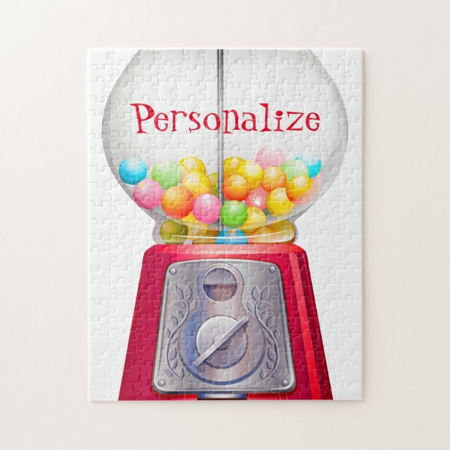Puzzle Máquina gumbal bblegum vintage lindo caramelo rojo (Vertical)