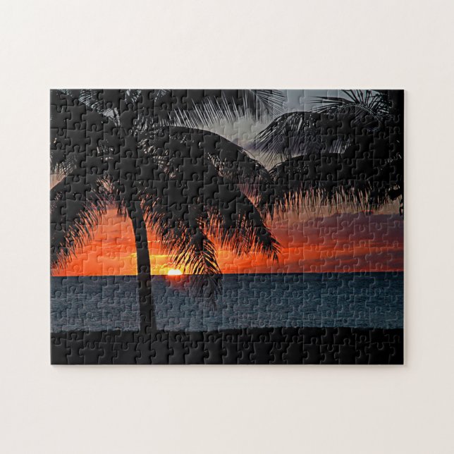 Puzzle Mar de las Palmeras Tropicales Sunset (Horizontal)