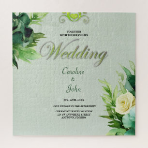 Puzzle Maravilloso diseño floral verde.