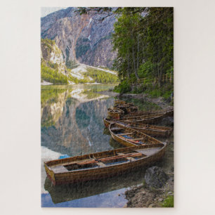 Puzzle Maravilloso paisaje del lago Braies, Italia