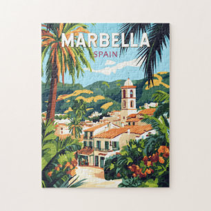 Puzzle Marbella España Ilustracion Viaje Arte Vintage