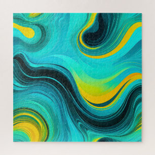 Puzzle “Marbella” Remolinos Azules Amarillos Olas