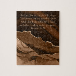 Puzzle Marble Agate Brown Gold Bible Verse Romanos 8