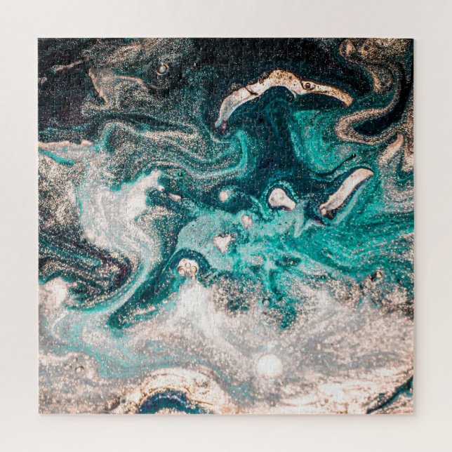Puzzle Marble artesanal: Textura tradicional de lujo. (Vertical)