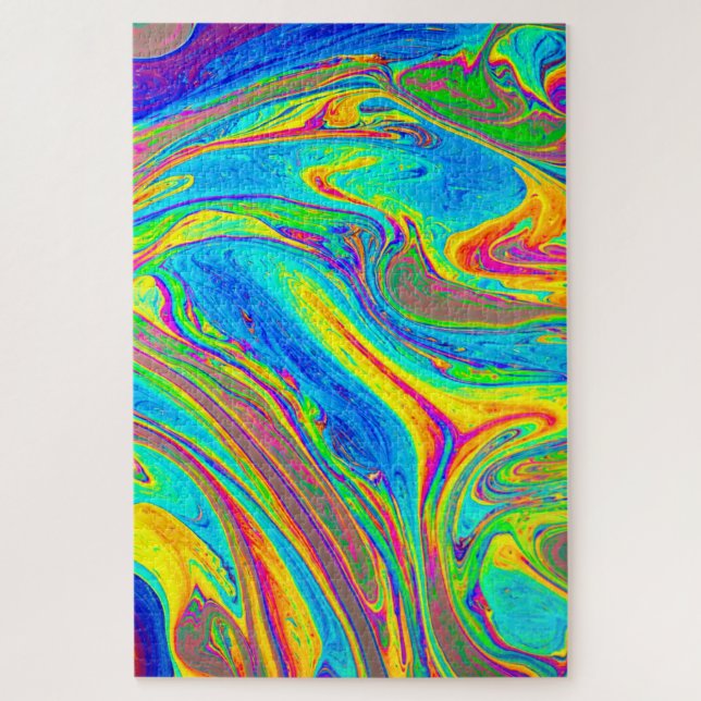 Puzzle Marble con arco iris brillante y bello (Vertical)