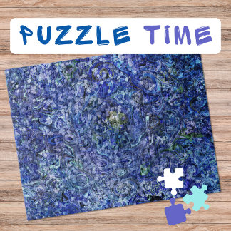 Puzzle Marbling Art Febrero rosa azul profundo - difícil