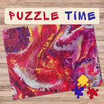 Puzzle Marbling Art Julio credo blanco rojo caliente - di<br><div class="desc">Este diseño de arte de Marbling muestra los colores líquidos que fluyen entre sí. Los colores principales de este cuadro abstracto son los diferentes tonos de rojo,  blanco,  amarillo,  crema y violeta. Esto es bastante difícil de resolver el rompecabezas de Jigsaw hace un buen regalo para los apasionados rompecabezas.</div>