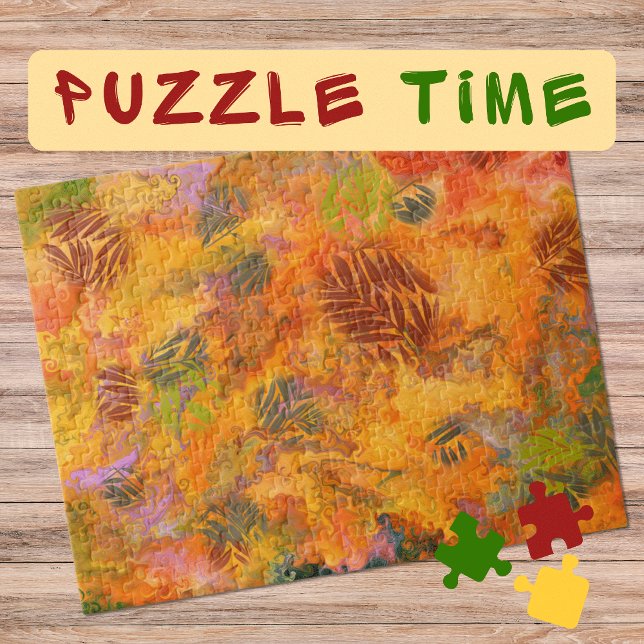 Puzzle Marbling Art Octubre hojas de otoño - difícil (Subido por el creador)
