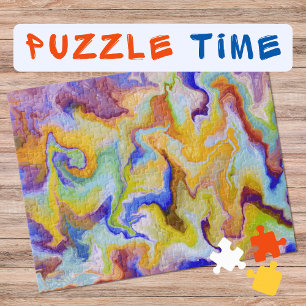 Puzzle Marbling Art Septiembre amarillo azul - difícil