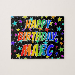 Puzzle "MARC" Nombre, Divertido "FELIZ CUMPLEAÑOS"