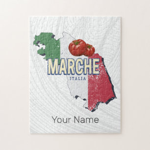 Puzzle Marcha Italia Retro Región Mapa de recuerdo de cos