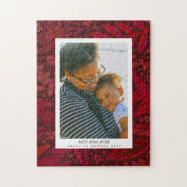 Puzzle Marco botánico rojo regalo del día de la madre