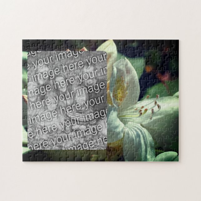Puzzle Marco de flor Azalea blanco Añadir la foto (Horizontal)