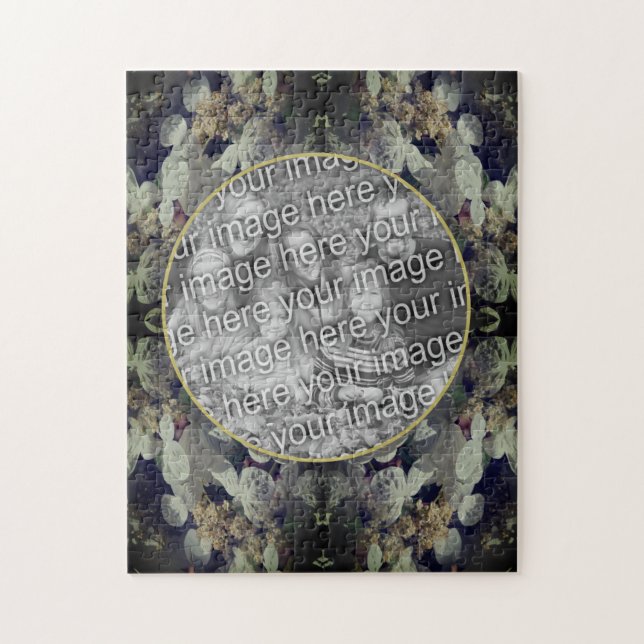 Puzzle Marco de Hydrangea Lacecap Blanco Añadir la foto (Vertical)