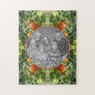 Puzzle Marco de tomates de cerezo de jardín añada tu prop